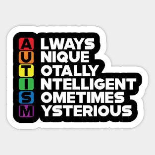 Autism Awareness Abbreviation - Always Unique Sticker